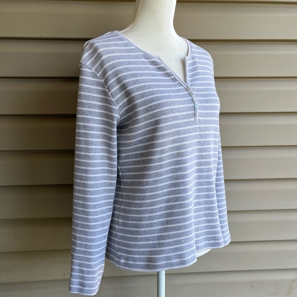 •Chico’s• Additions Waffle Knit Striped Top - Size 16 (Chico’s Size 3) - Picture 4 of 7